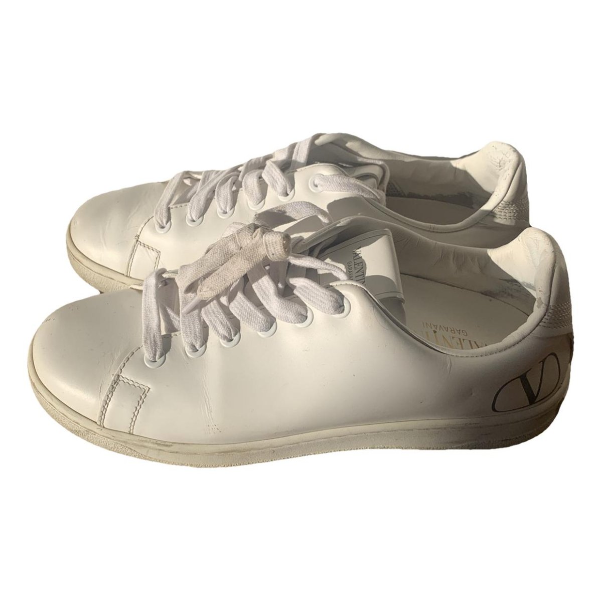 Open leather trainers