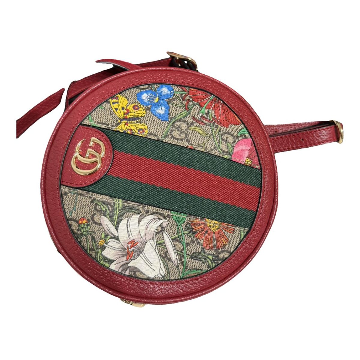 Ophidia Round leather backpack