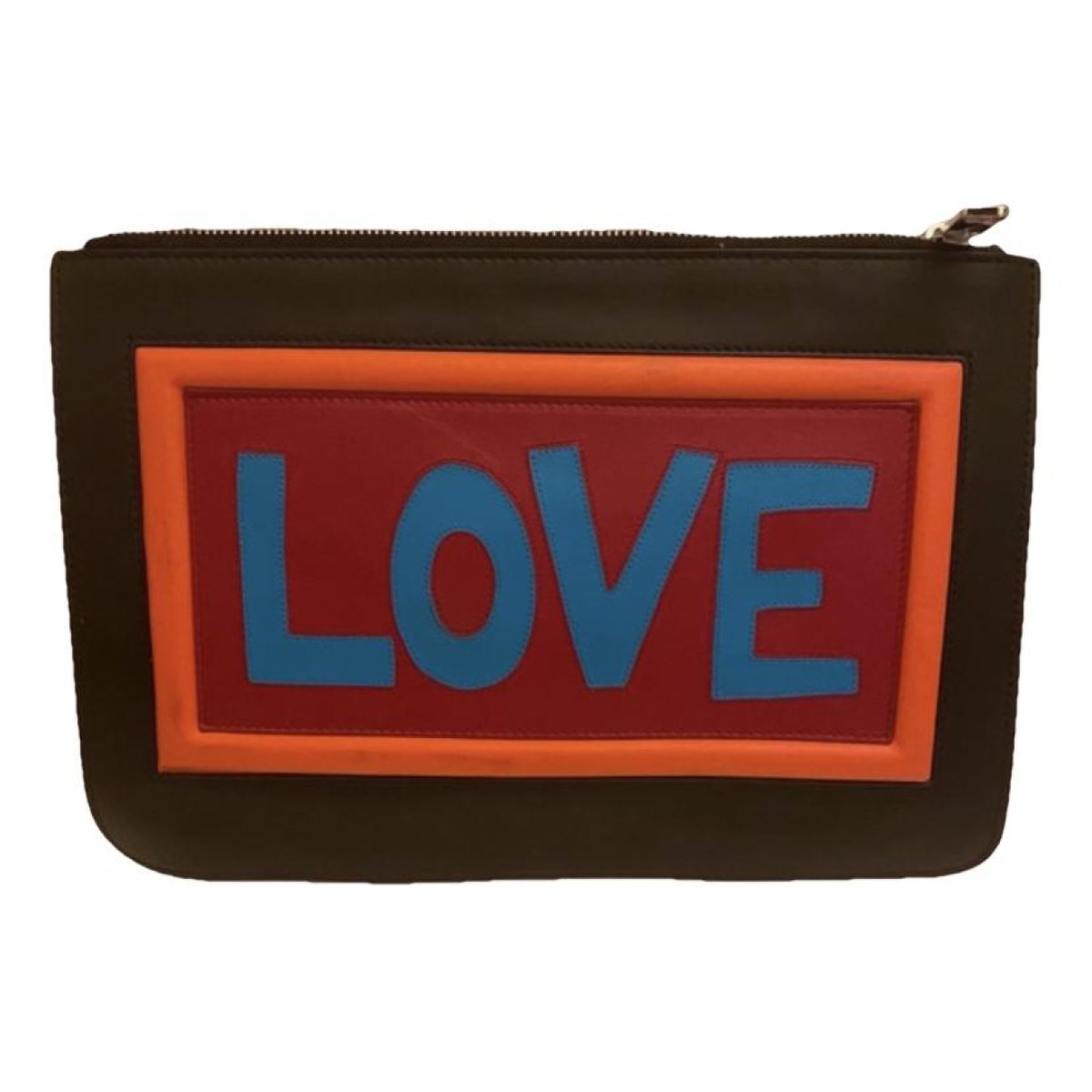 Pocket leather clutch bag