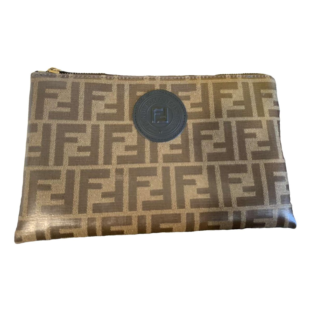 Double F leather clutch bag
