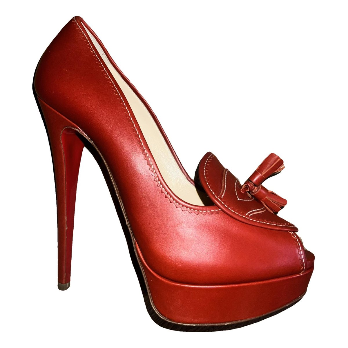 Lady Peep leather heels