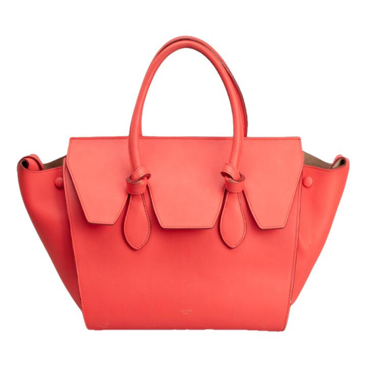 Tie leather handbag