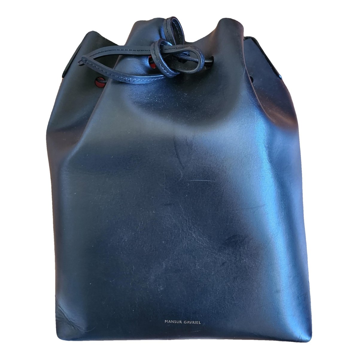 Bucket leather handbag