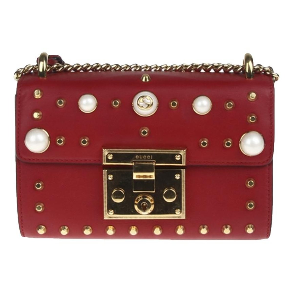 Padlock leather handbag