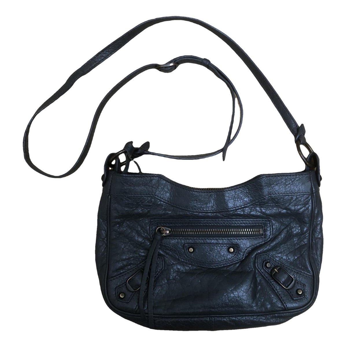Hip leather crossbody bag