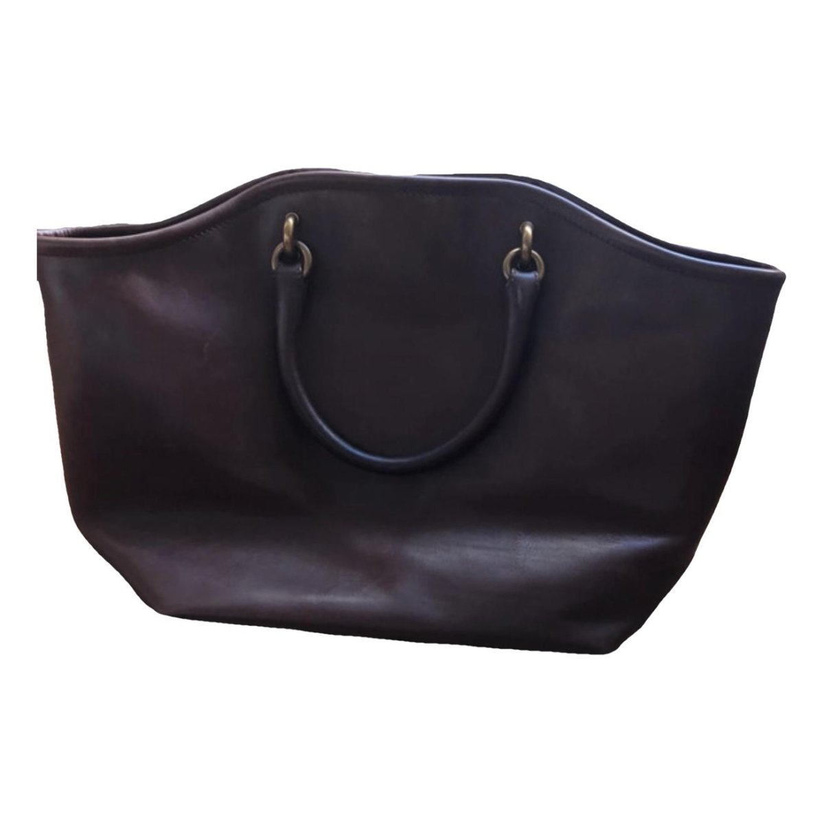 Box leather handbag