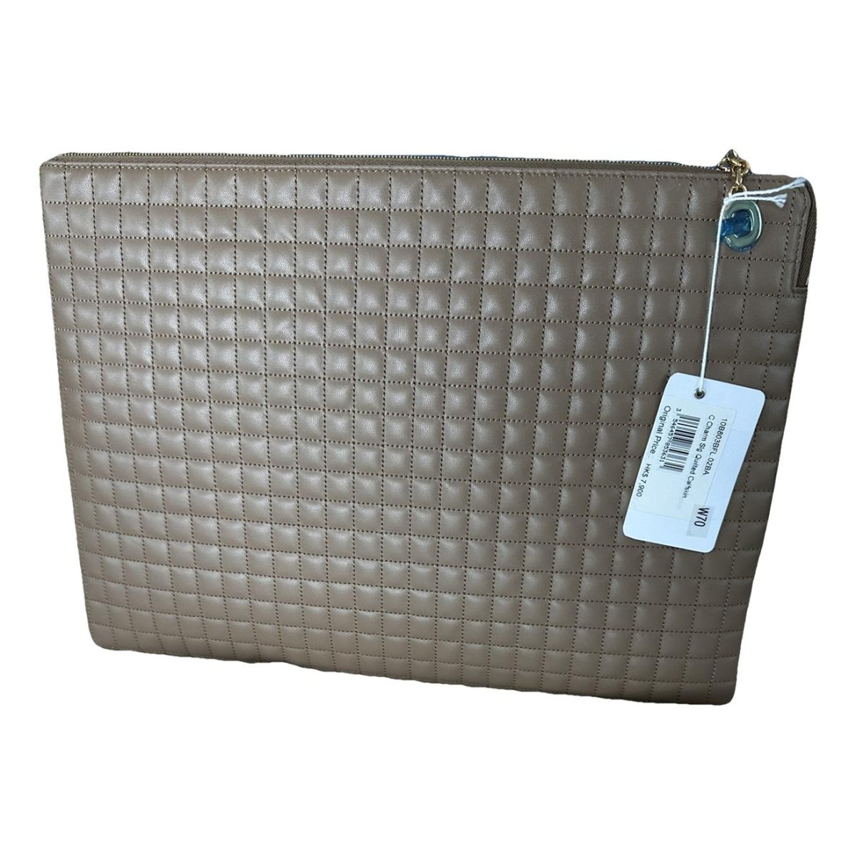 Charm leather clutch bag