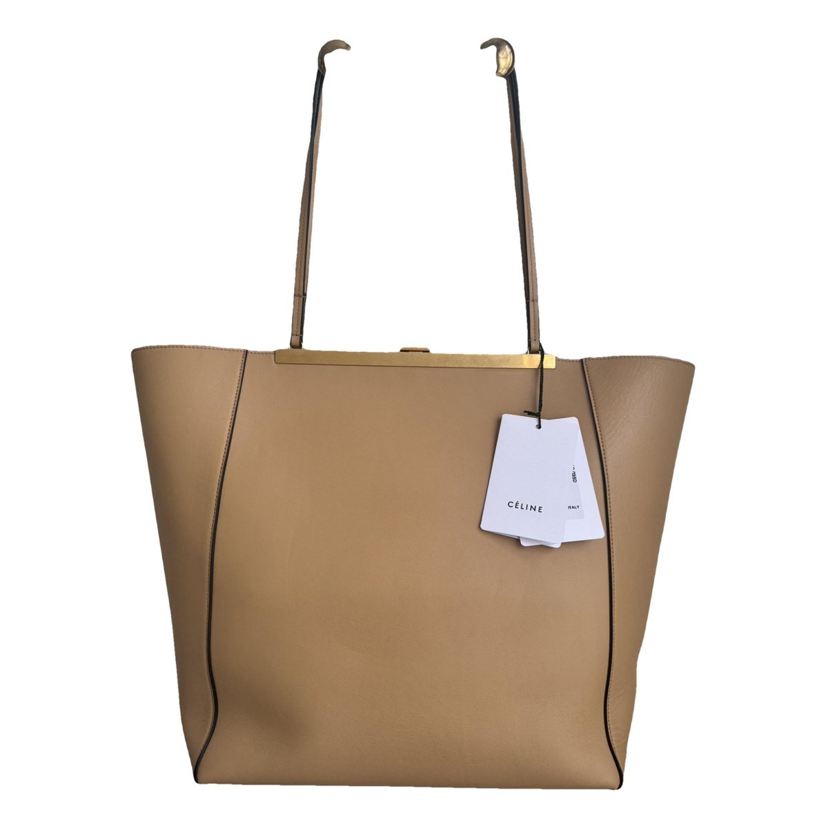 Clasp leather tote