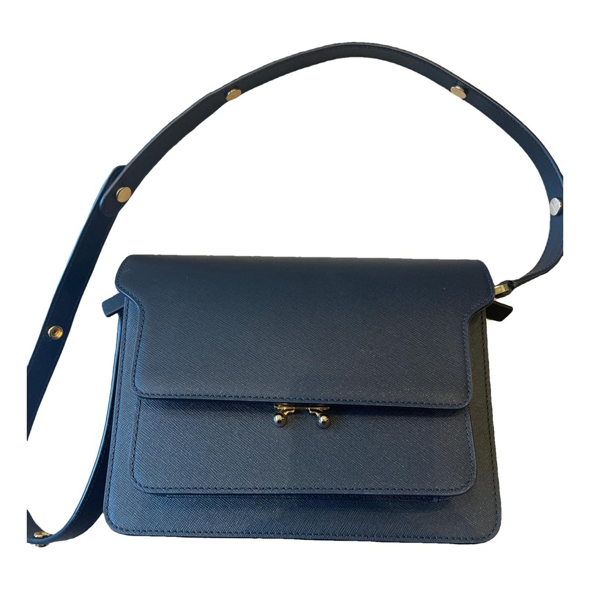 Trunk leather crossbody bag