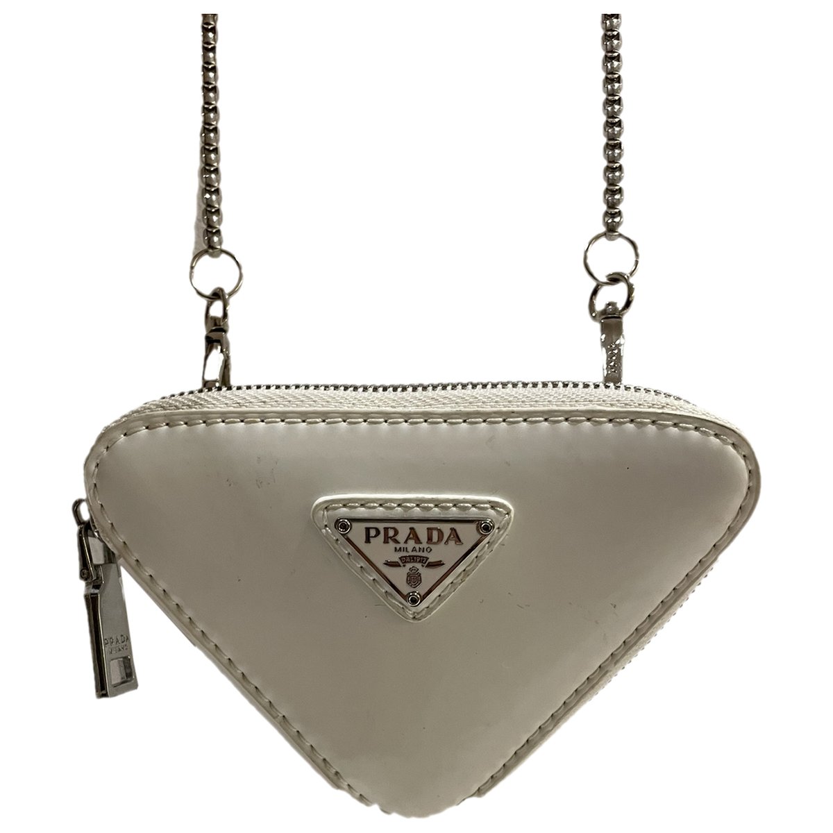 Triangle leather clutch bag
