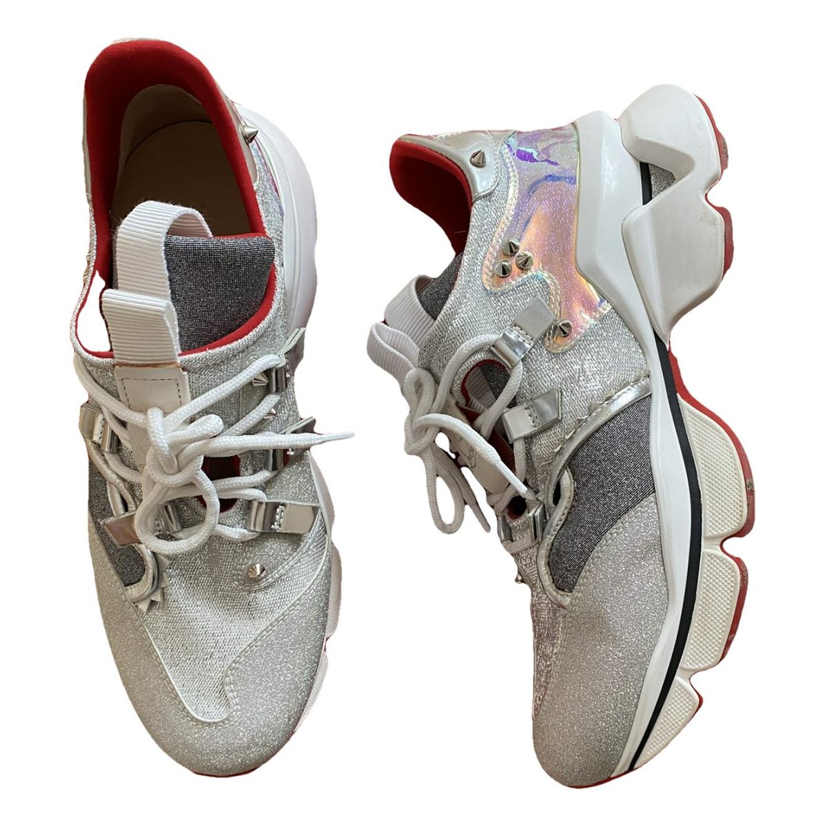 Red Runner leather trainers