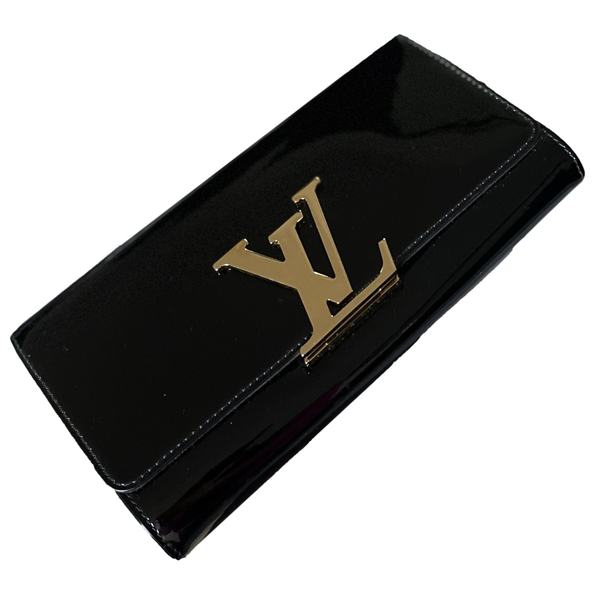 Louise patent leather clutch bag