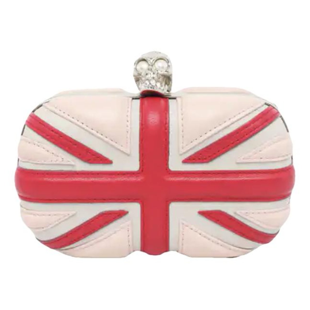 Skull leather clutch bag