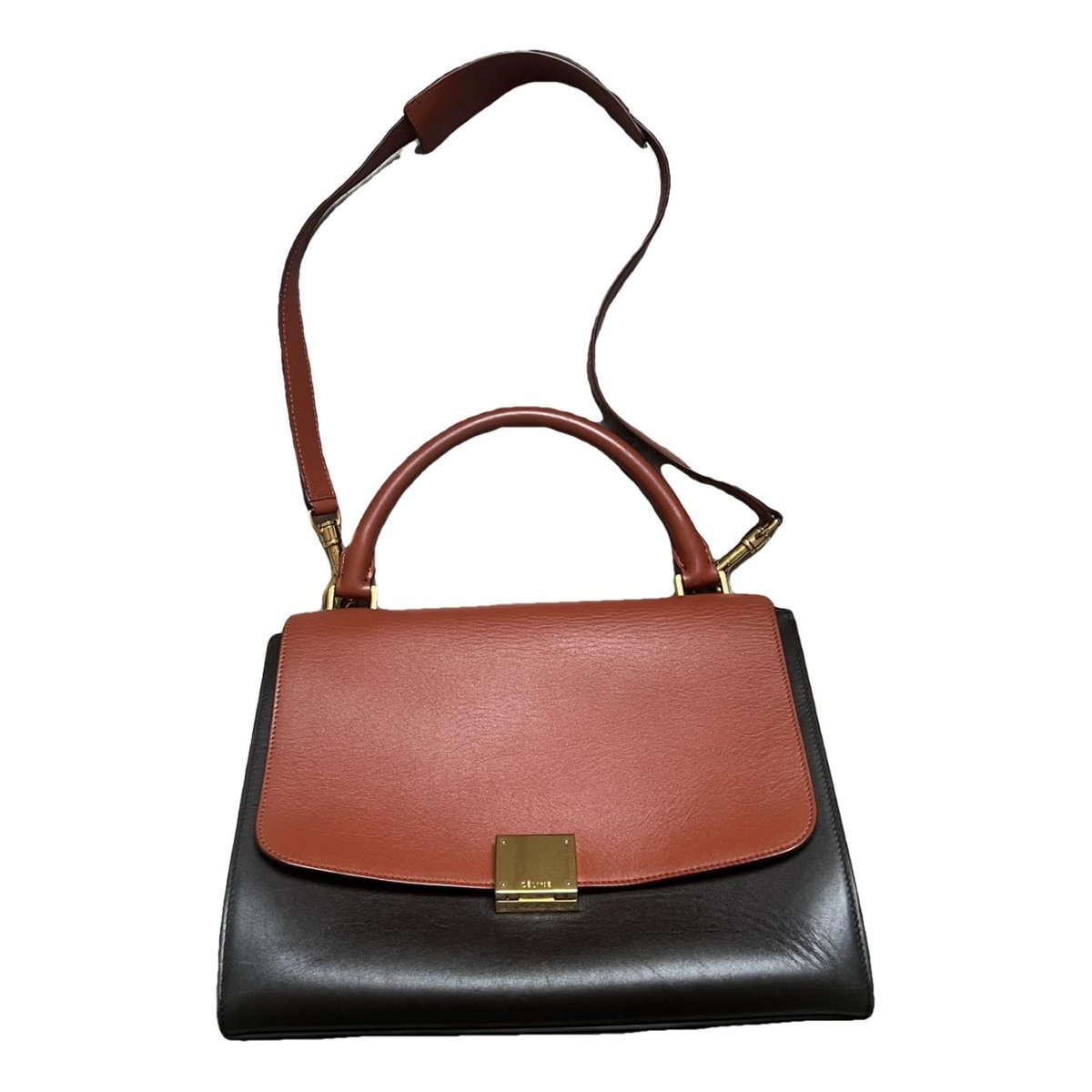 Trapèze leather handbag
