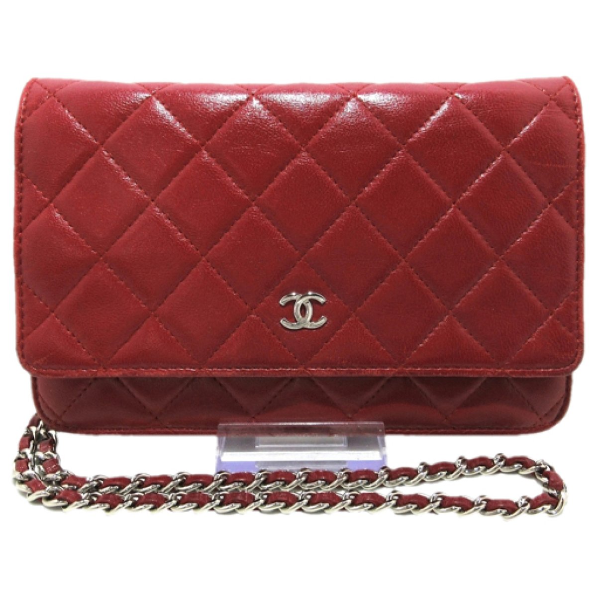 Wallet on Chain leather handbag