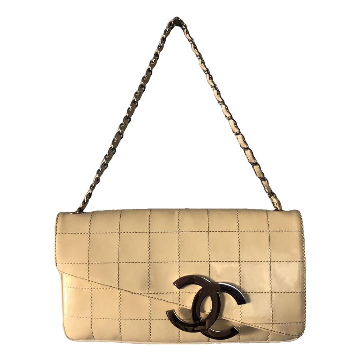 East West Chocolate Bar patent leather handbag