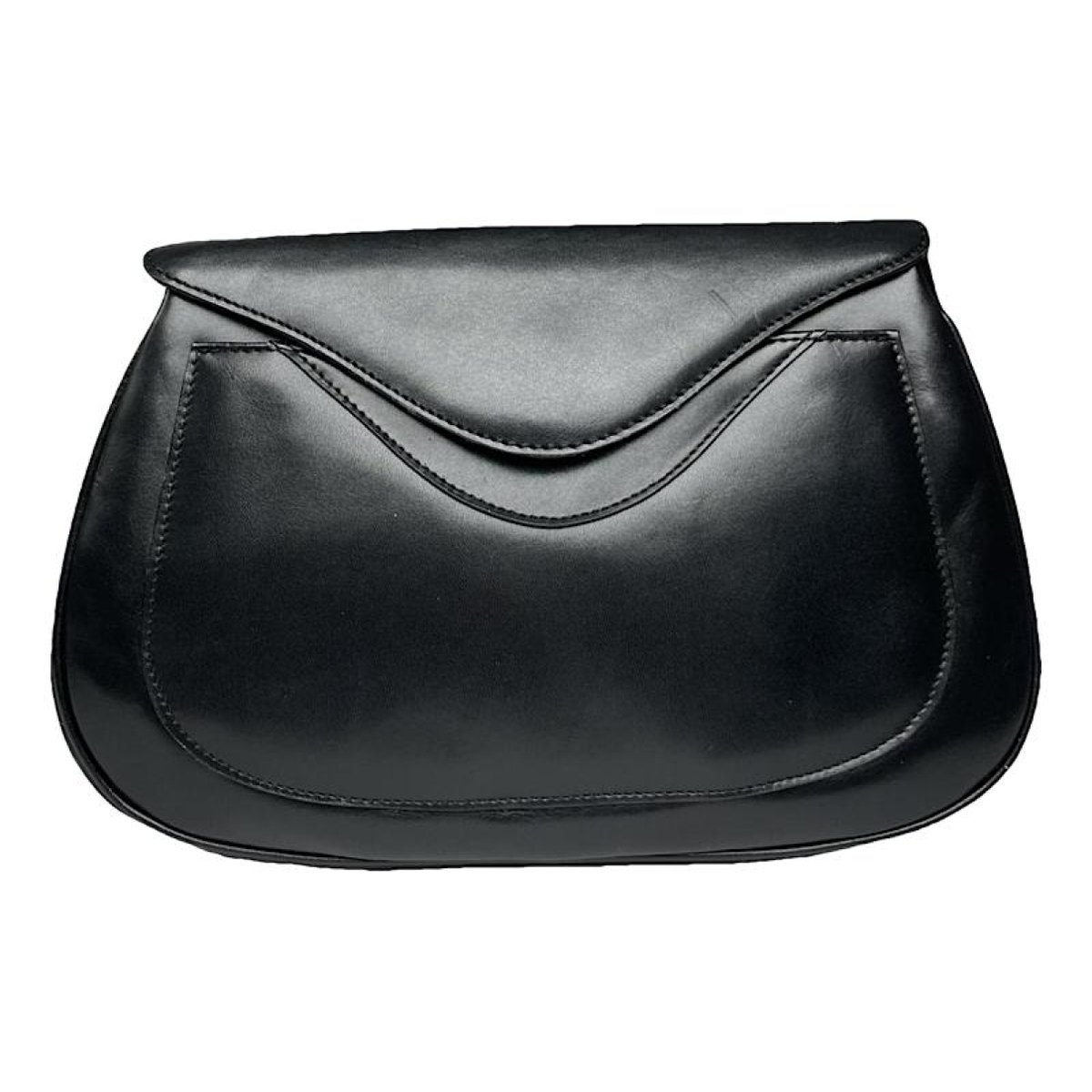 Bow Cut patent leather clutch bag