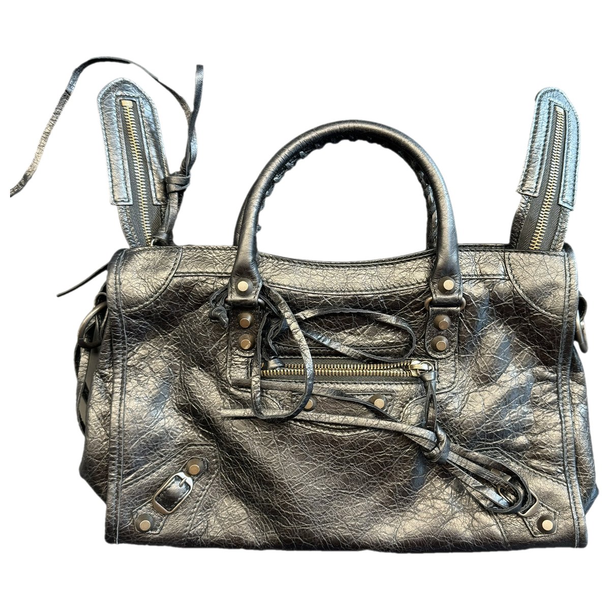City leather handbag