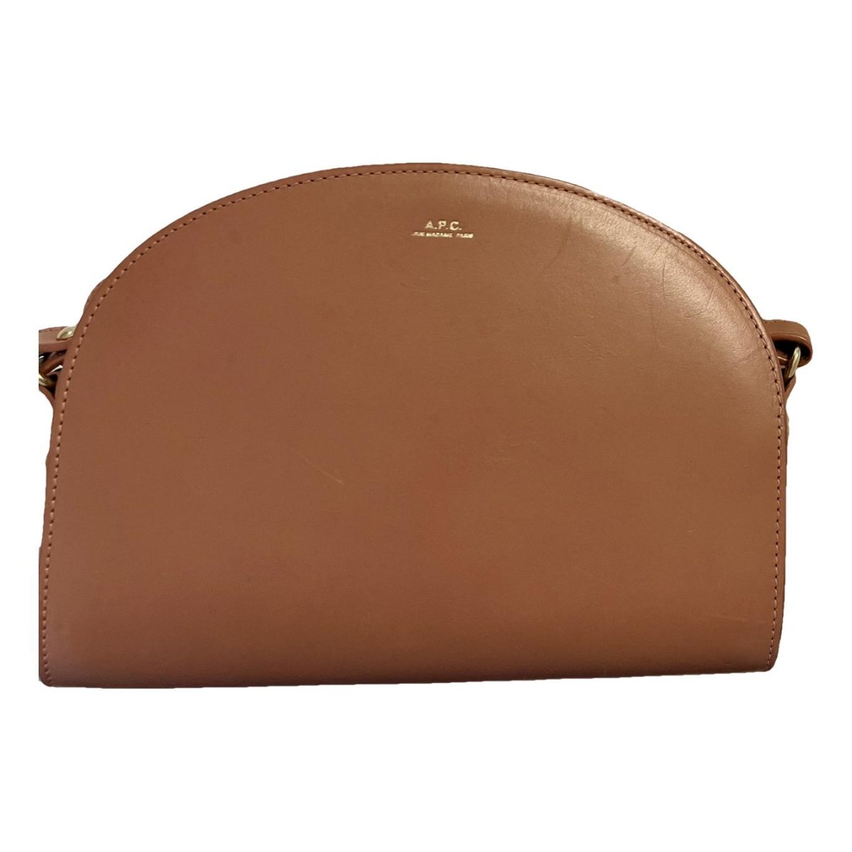 Demi-lune leather handbag