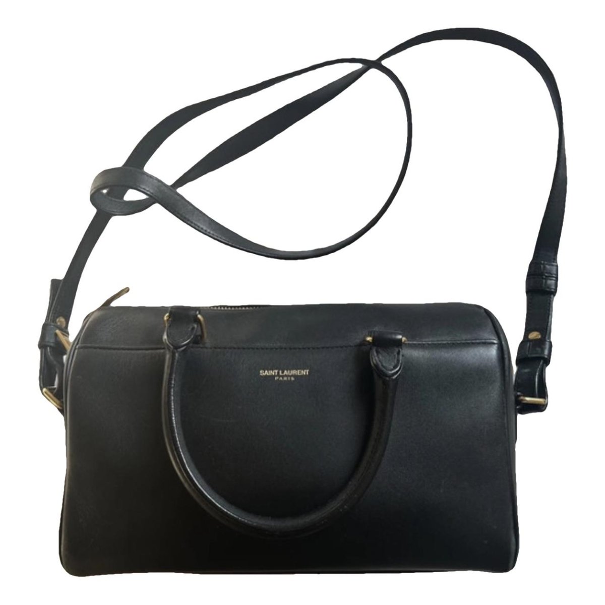 Duffle leather handbag
