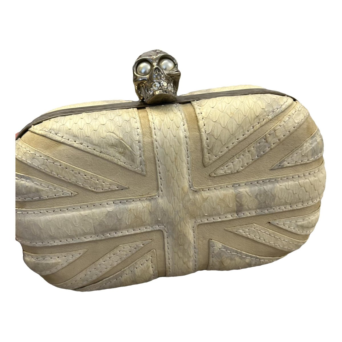 Knuckle leather clutch bag