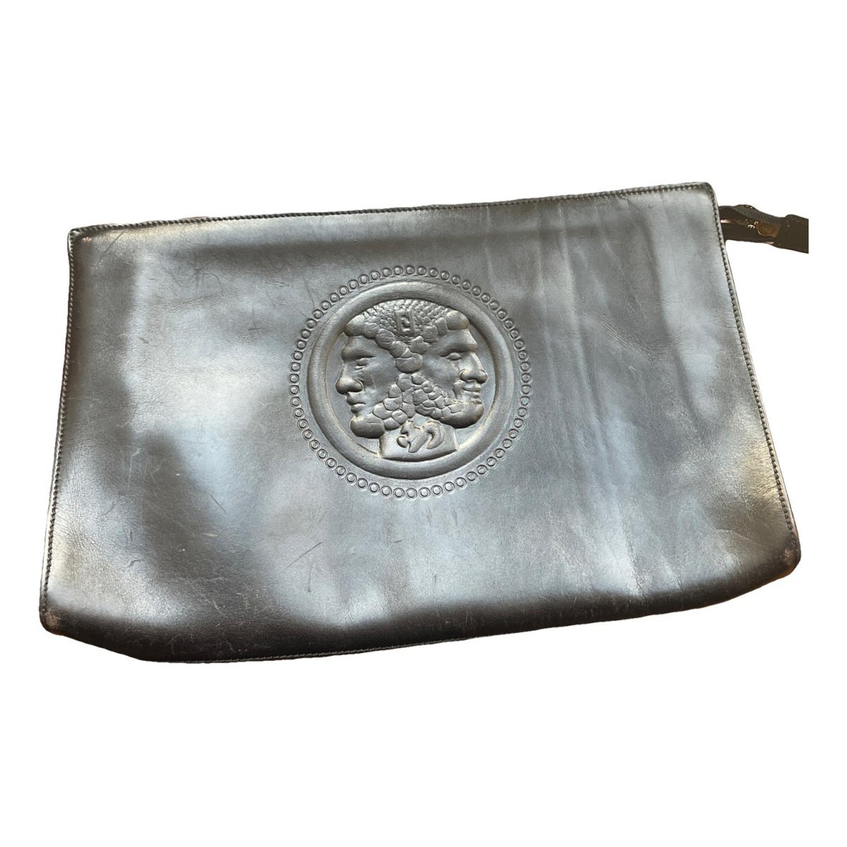 Pocket leather clutch bag
