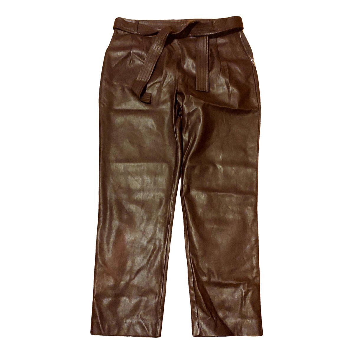 Mom vegan leather chino pants