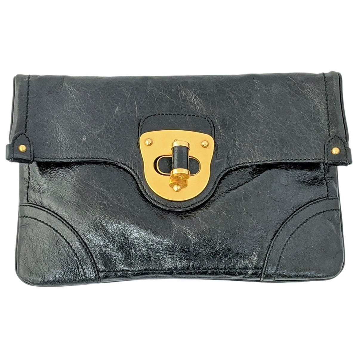 Leather clutch bag