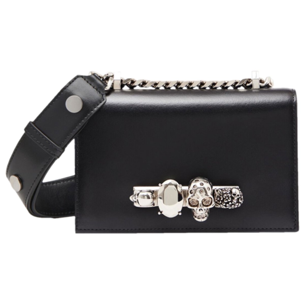 Knuckle leather crossbody bag