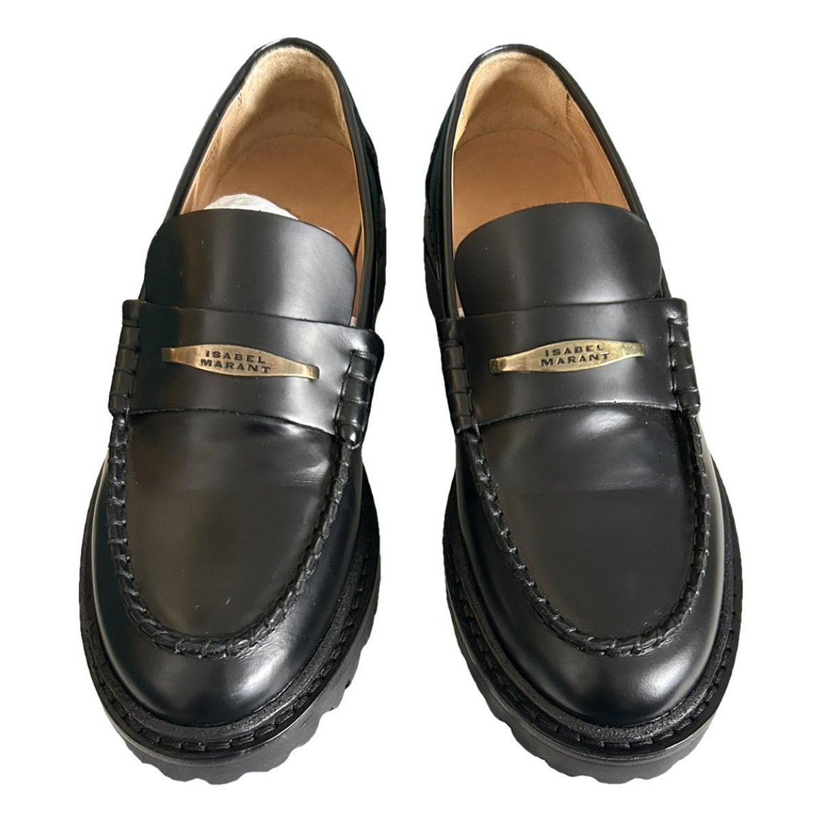 Fezzy leather flats