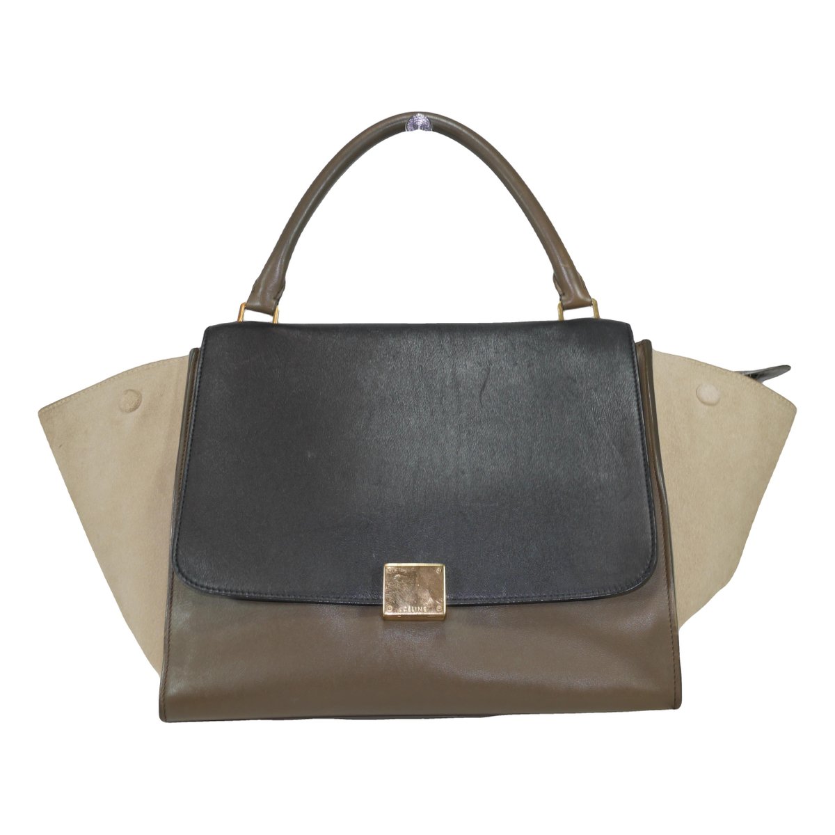 Trapèze leather handbag