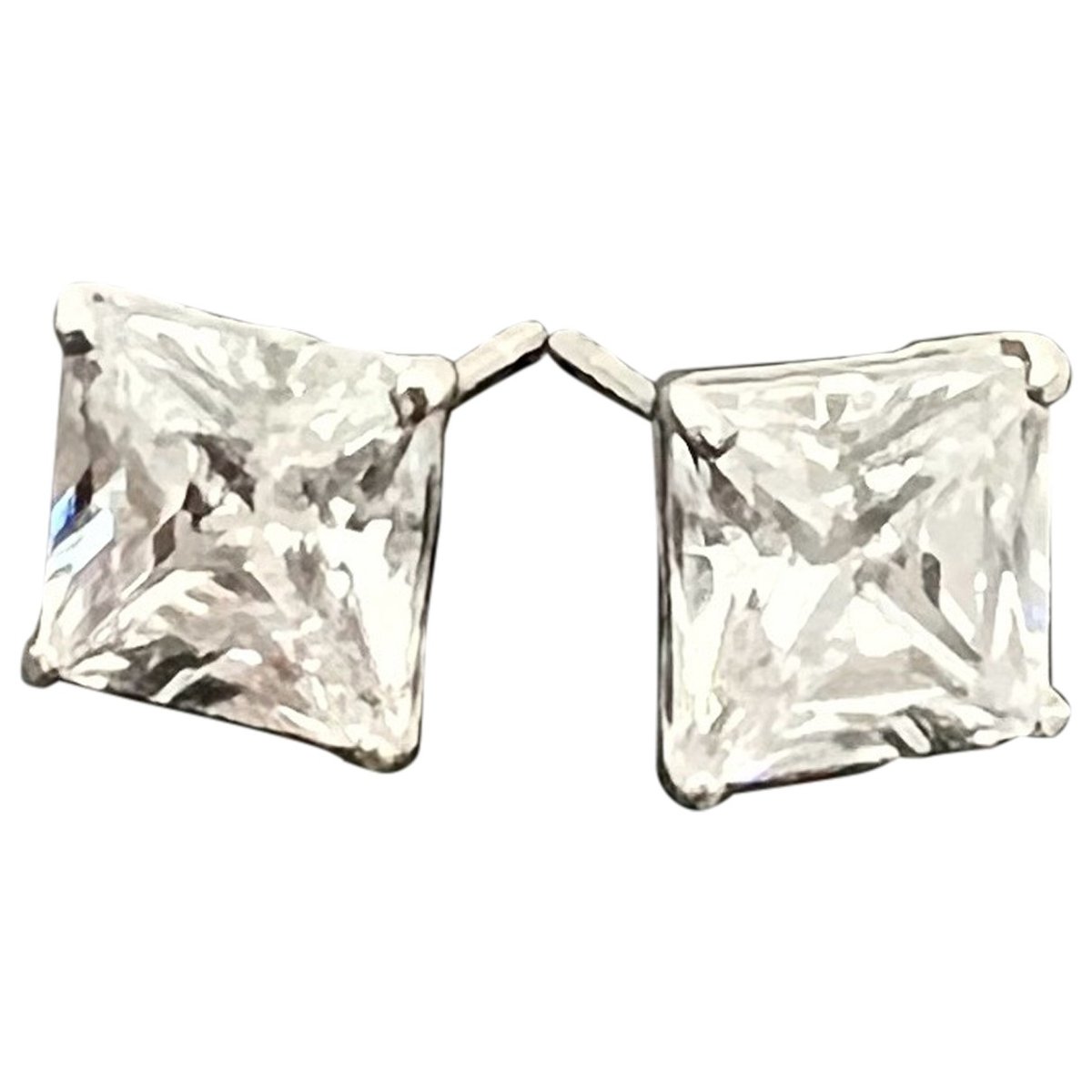 Puces en diamants silver earrings