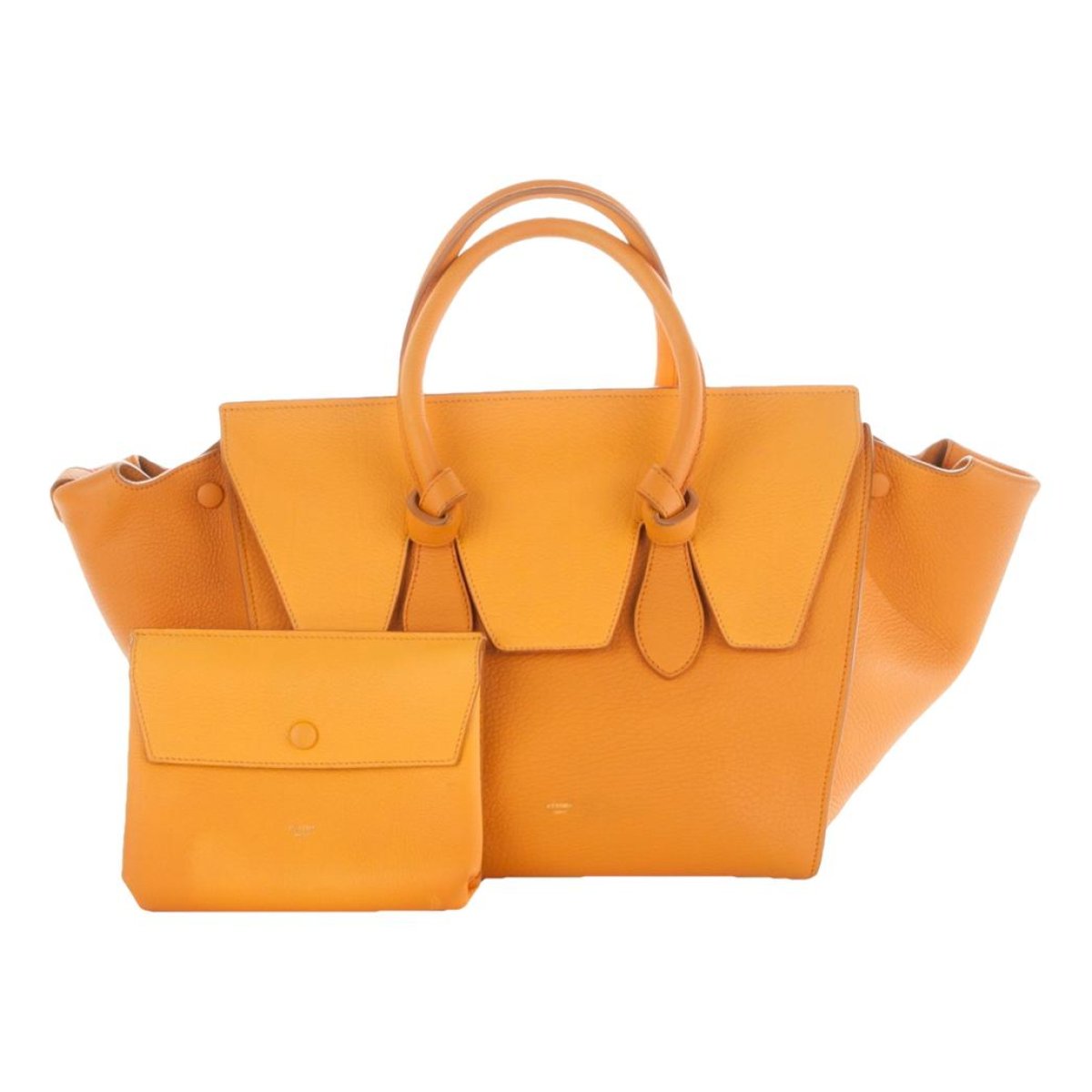 Tie leather handbag