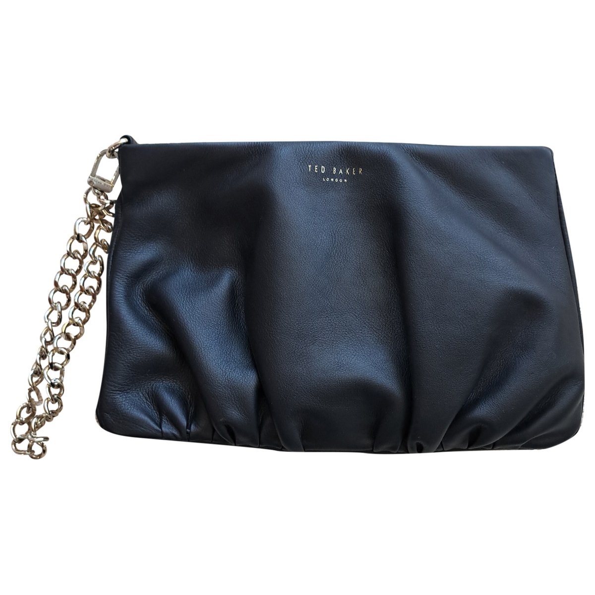 Leather clutch bag