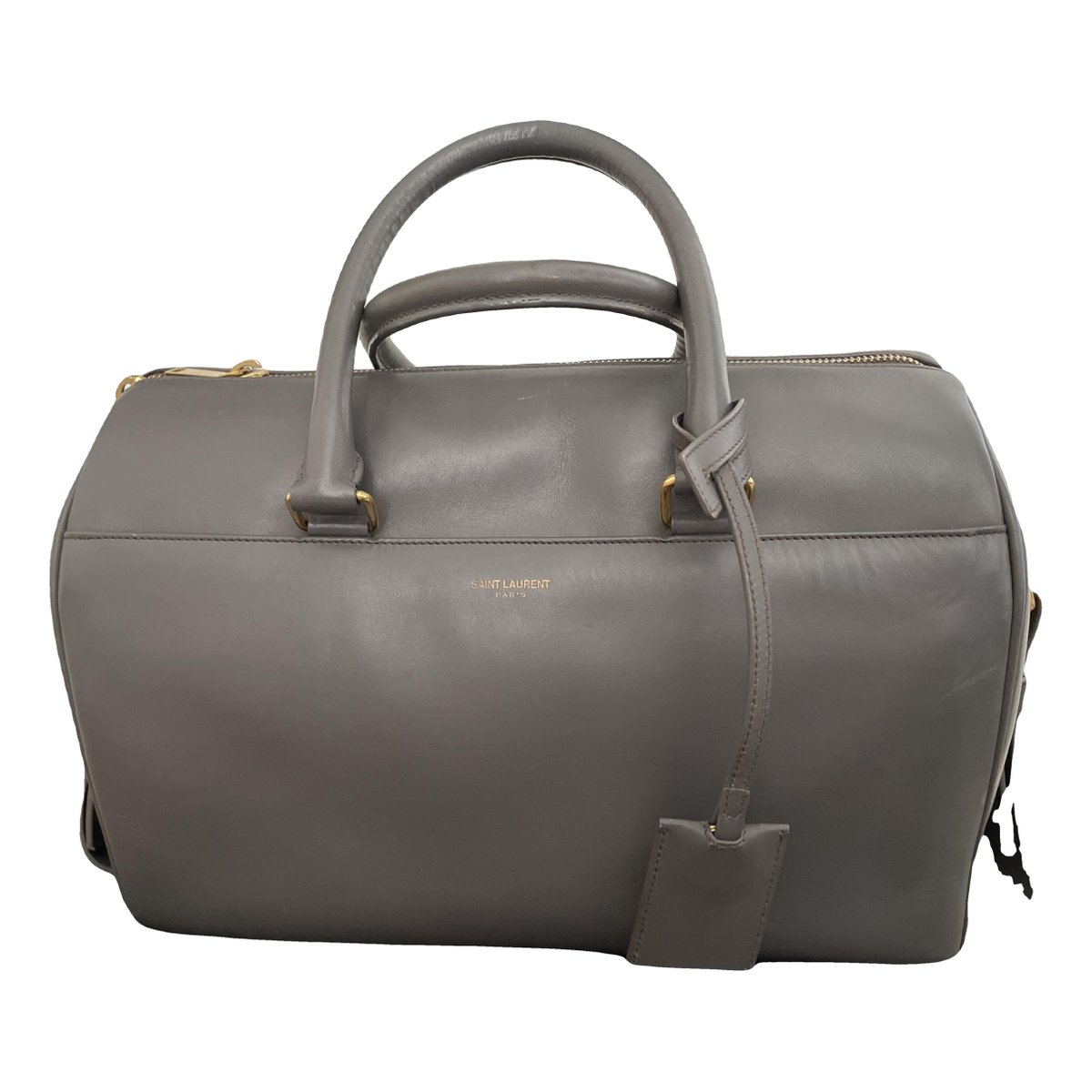Duffle leather bowling bag