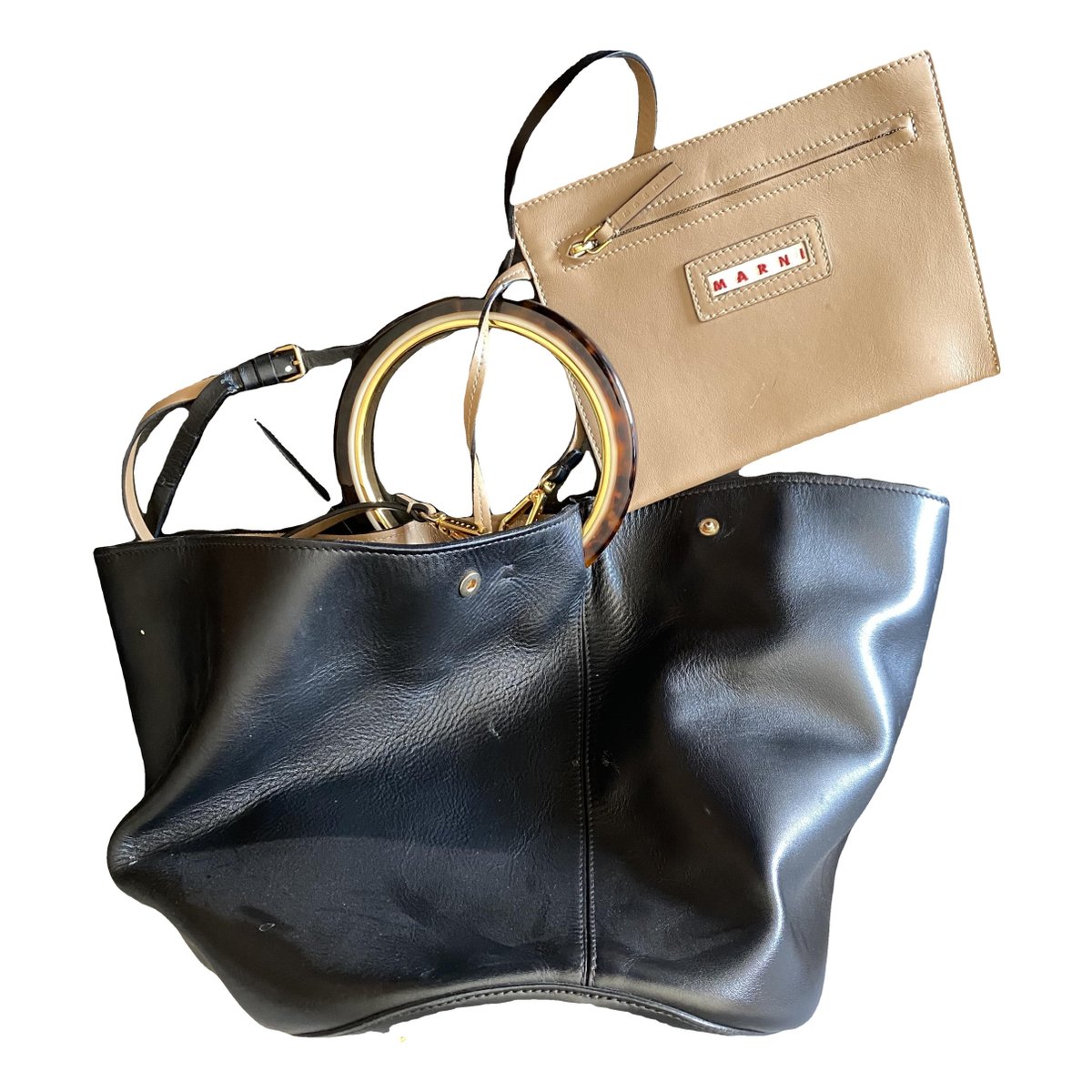 Pannier leather handbag