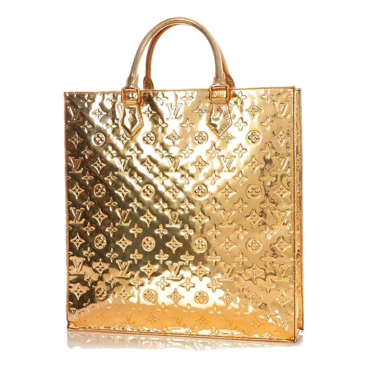 Plat leather handbag