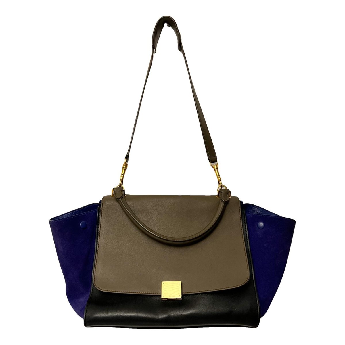 Trapèze leather handbag