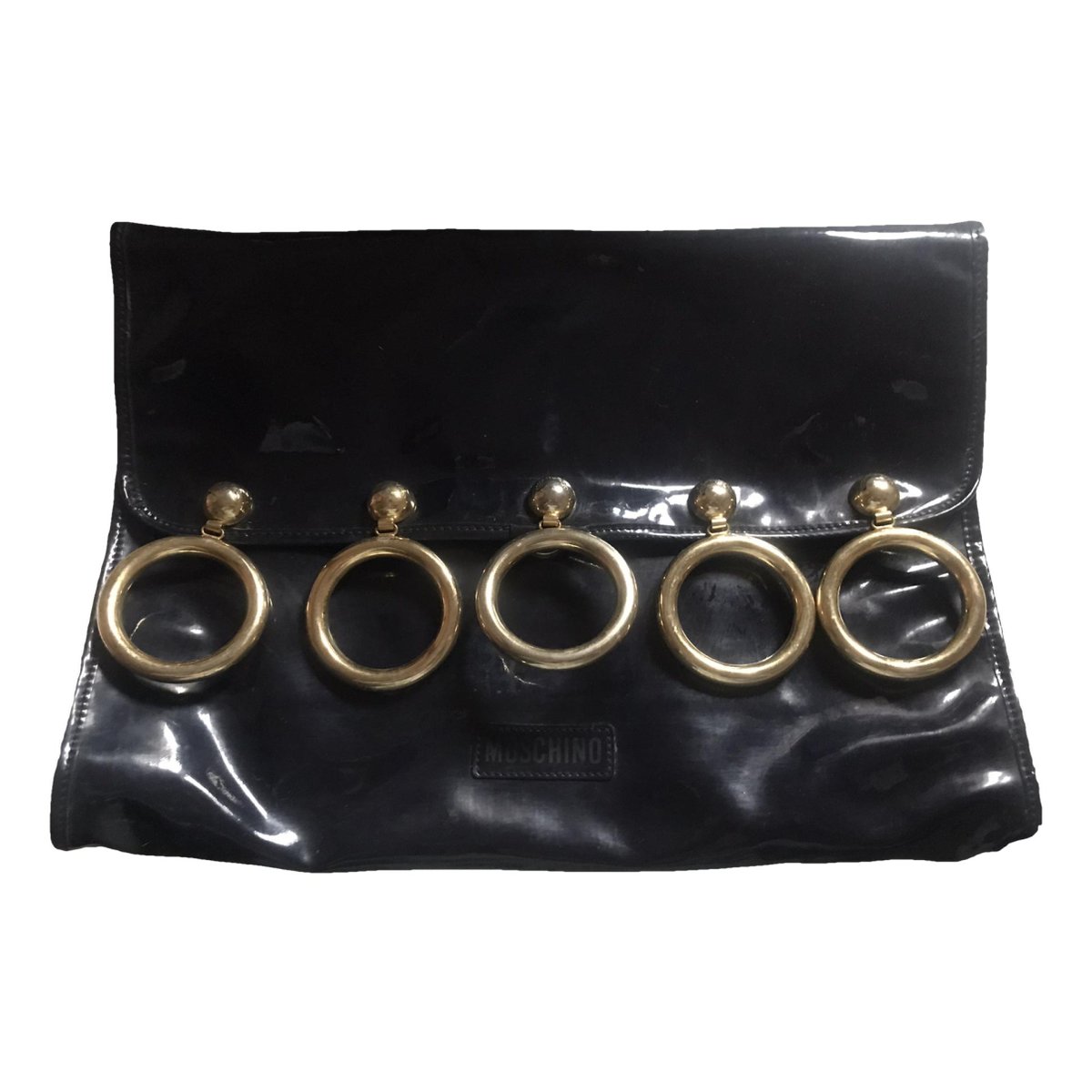 Patent leather clutch bag