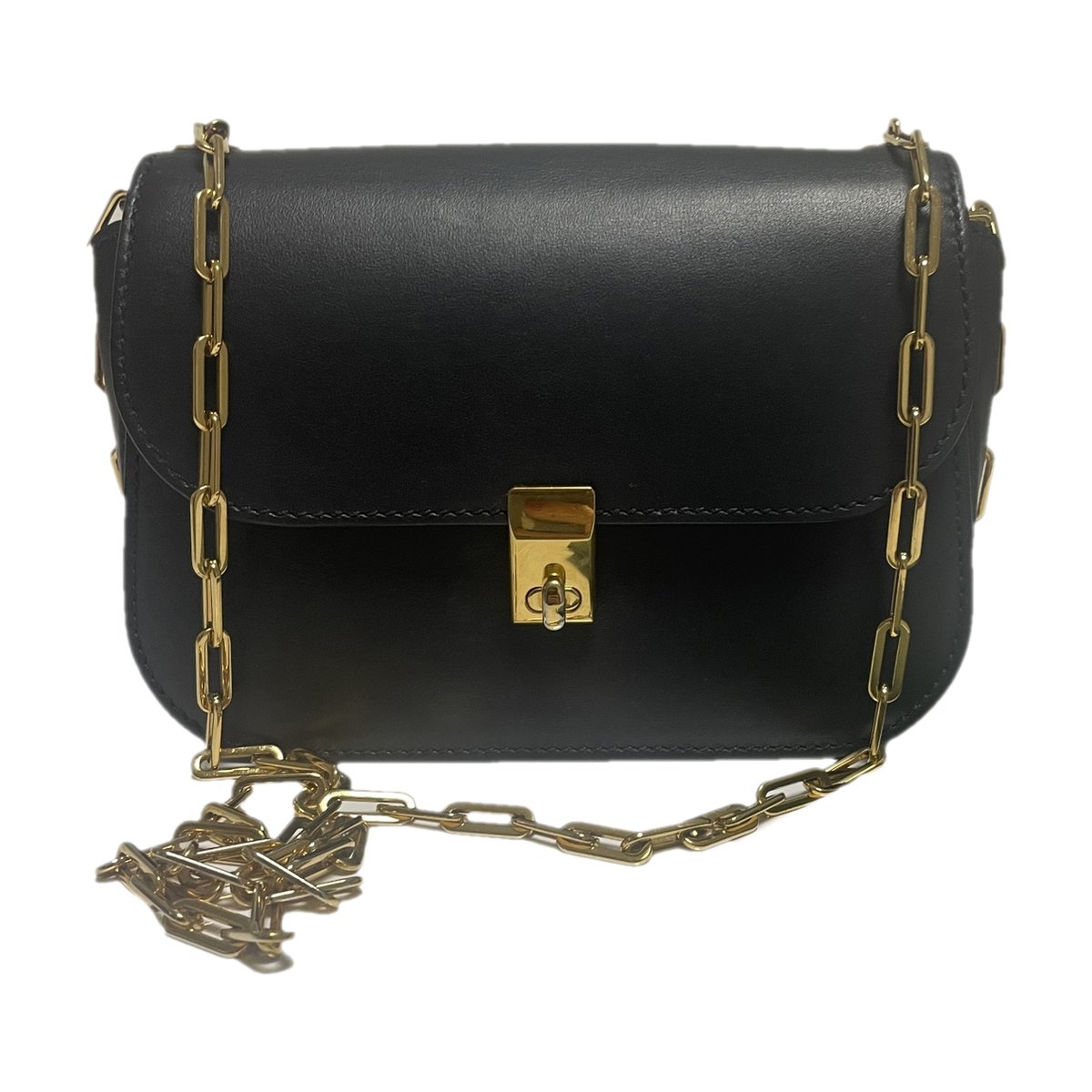 All over chain leather crossbody bag