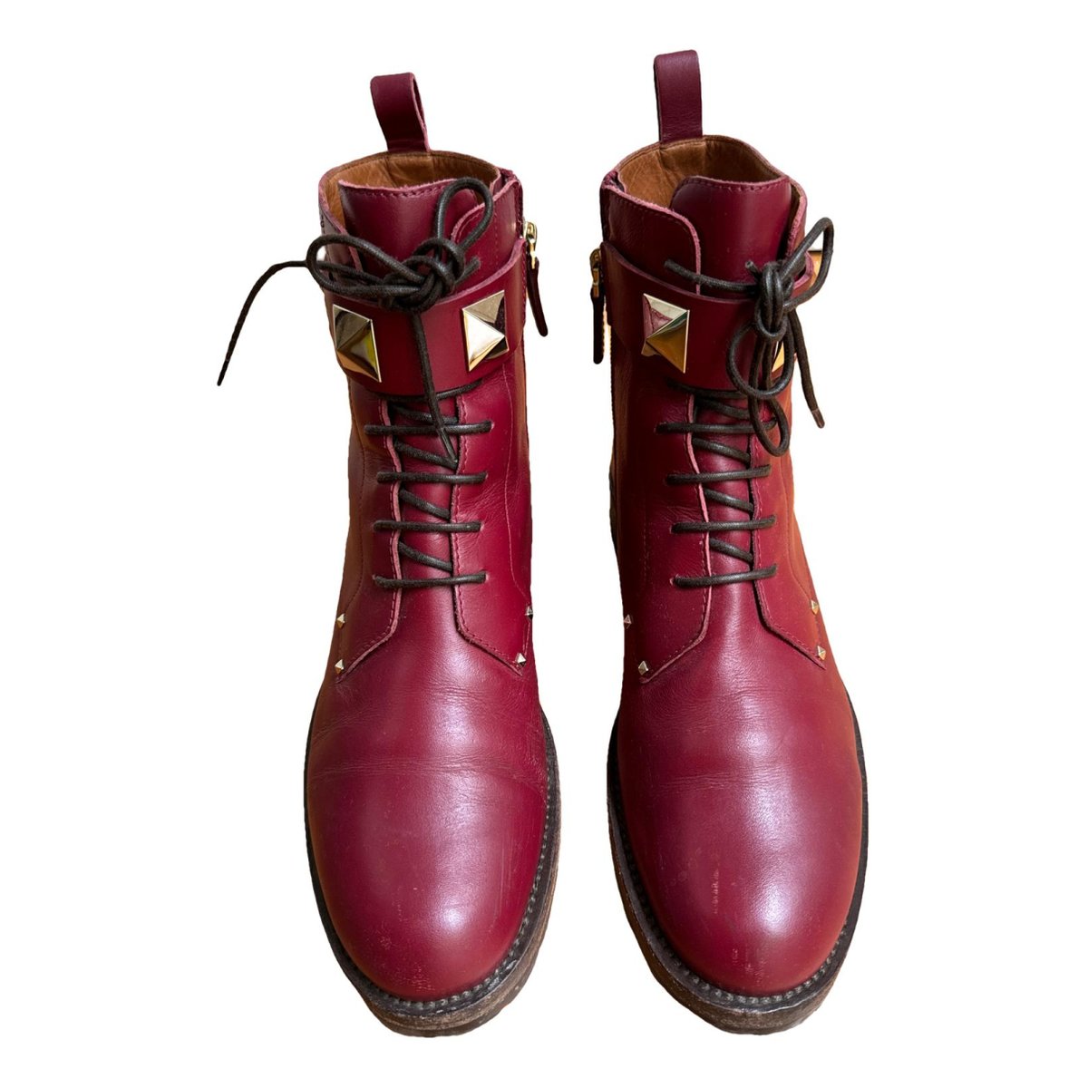 Rockstud leather biker boots