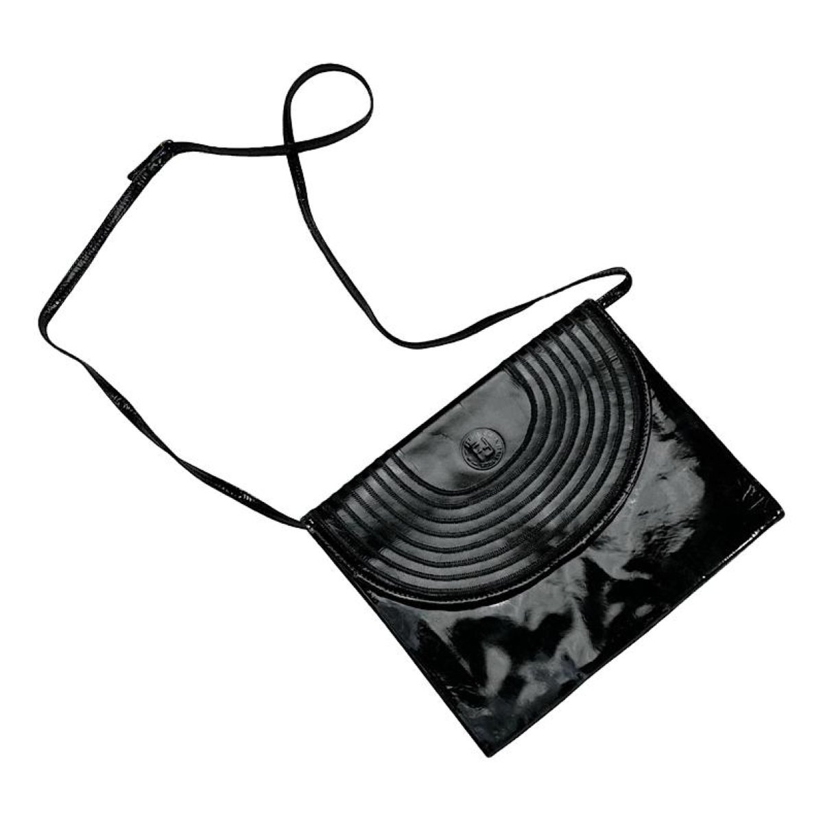 Baguette patent leather handbag