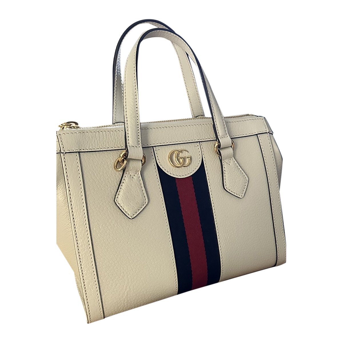 Ophidia Top Handle leather handbag
