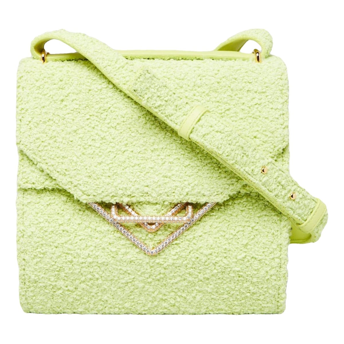 Clip leather handbag