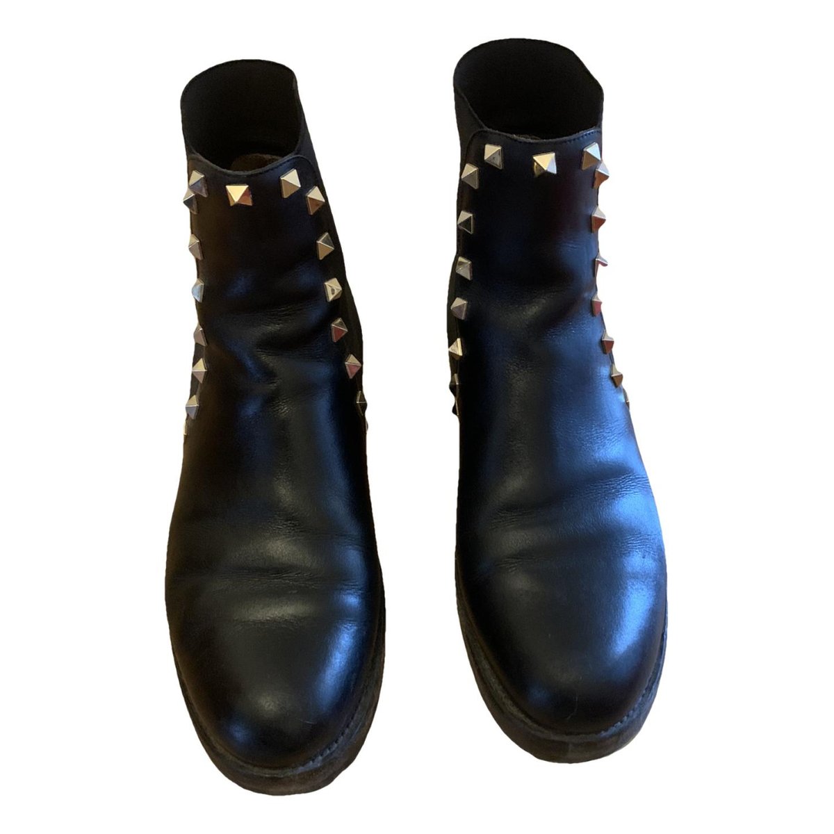 Rockstud leather boots