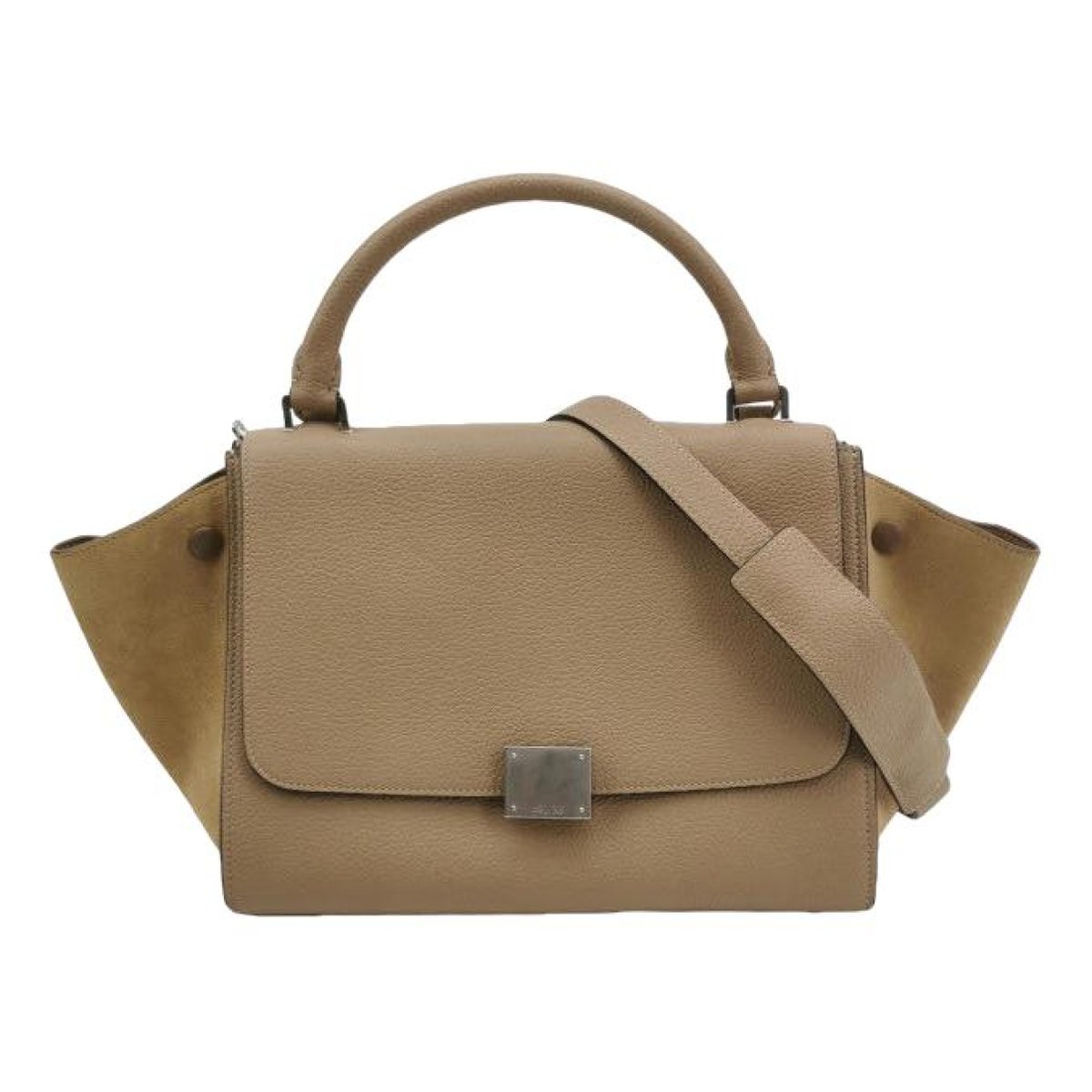 Trapèze leather handbag