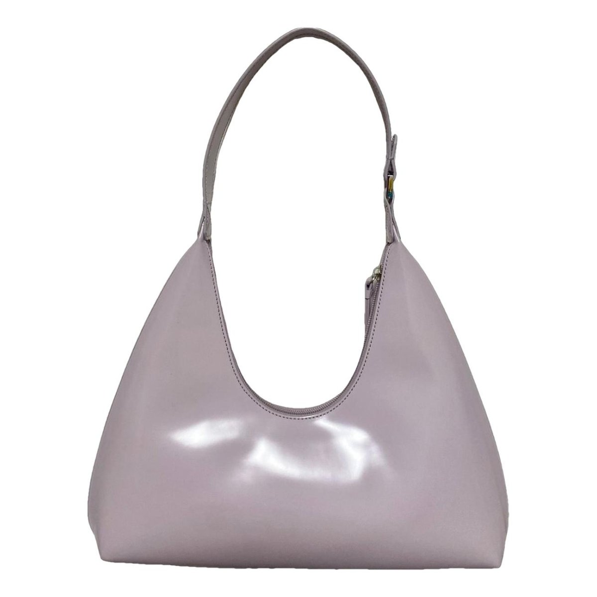 Amber patent leather handbag