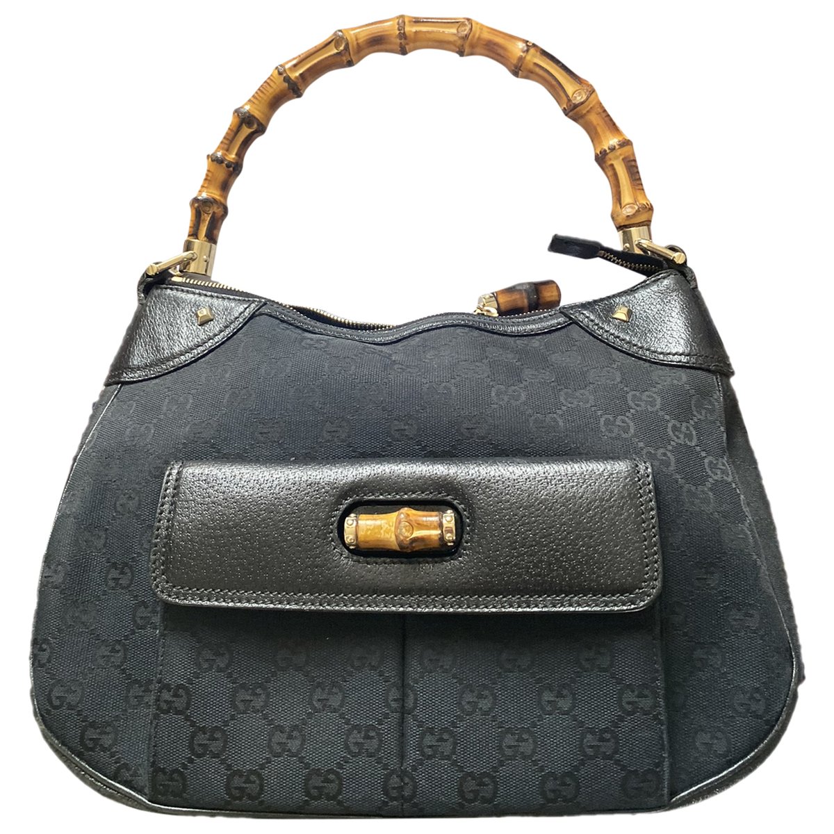 Bamboo Zip Top Handle cloth handbag