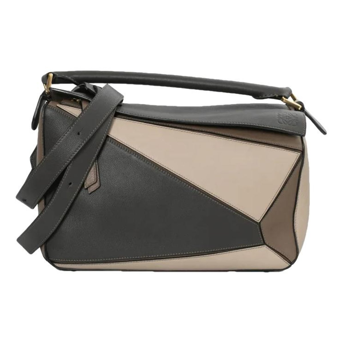 Puzzle leather handbag