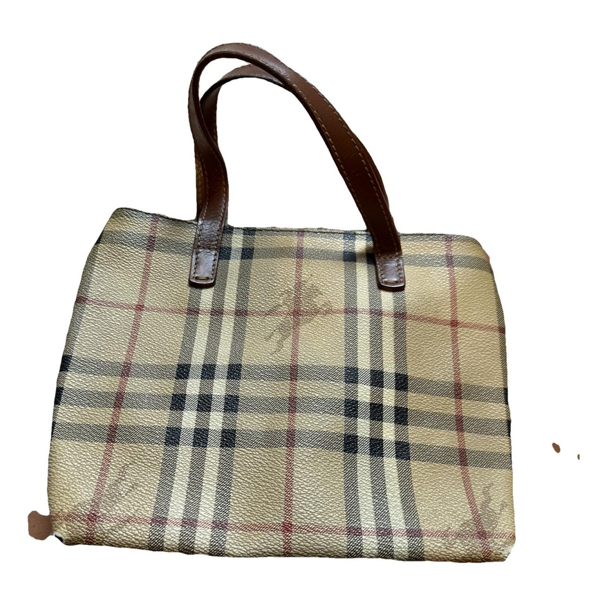 Title leather handbag